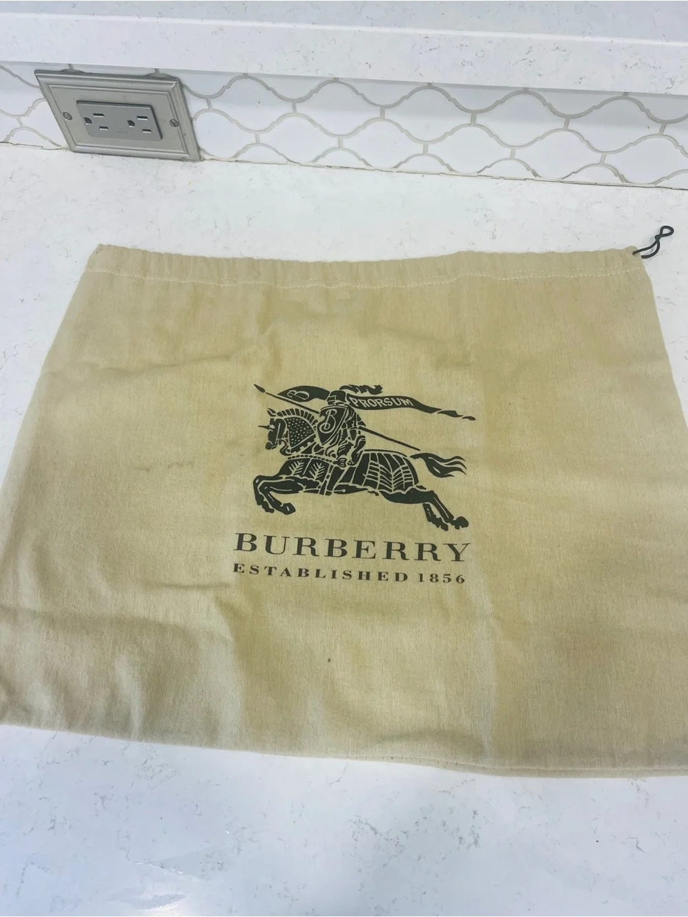 Burberry Beige Drawstring Dust Bag -